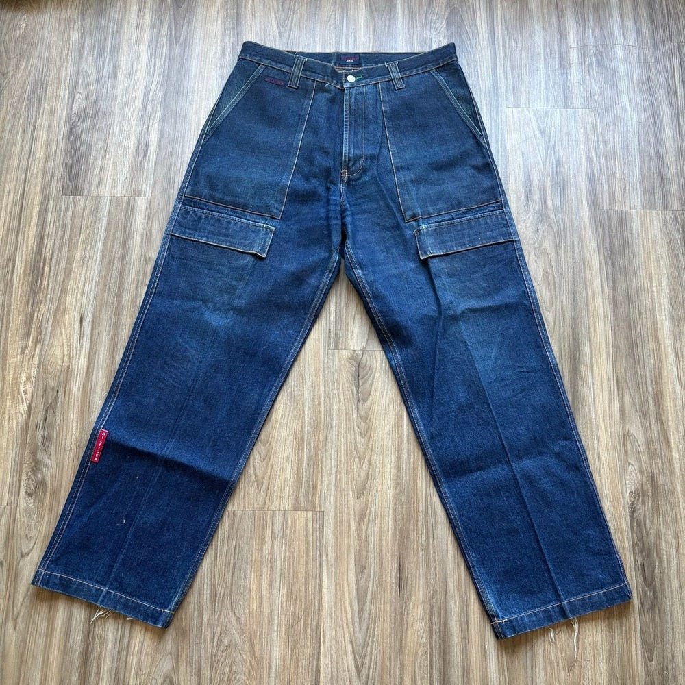 Tommy Hilfiger Men's Y2K Vintage Baggy Cargo Jeans Size 36x32 Skater Street Wear